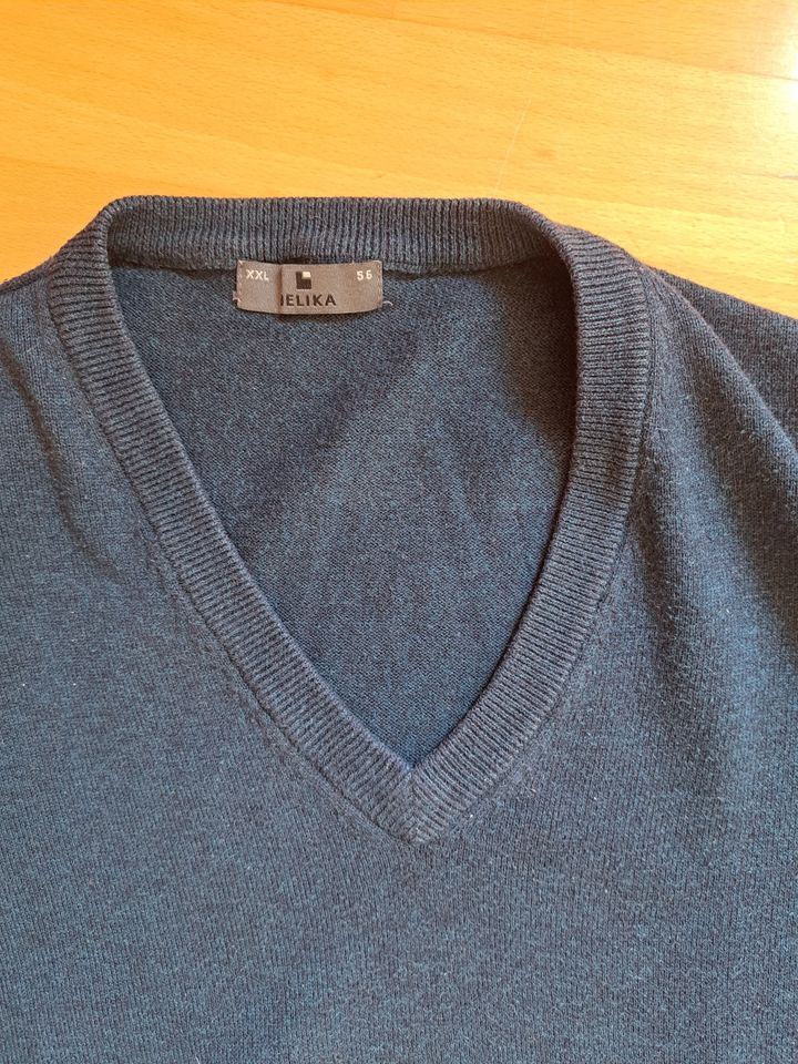 Belika Herren V-Neck Pullover Pulli Gr. XXL / 56 petrol blau 100% in Beverungen