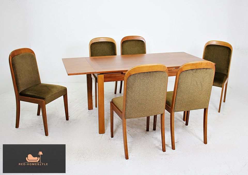 Esszimmer Tisch Teak Massiv Holz Denmark 6 Stühle Mid 60er 70er in Lage