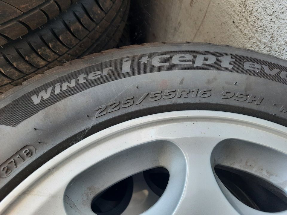 Alufelgen Mercedes 8x16 ET 26 für W129 und W124 usw. Winterreifen in Zülpich