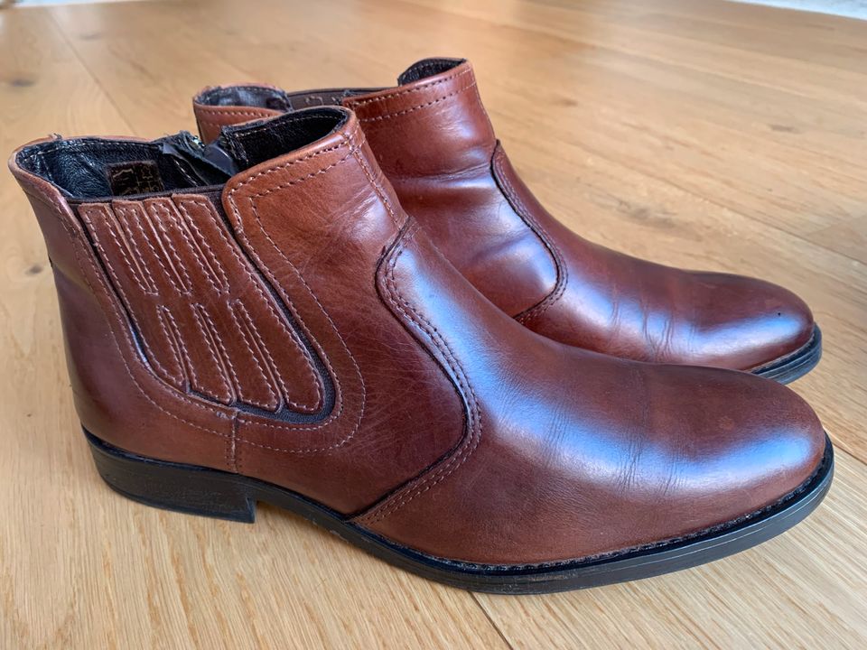 Schuhe Herren Männer Business Stiefeletten 41  echtes Leder braun in Germering