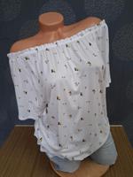 Vivance Carmenshirt Weiß mit Blumenmuster Viskose Sachsen - St. Egidien Vorschau