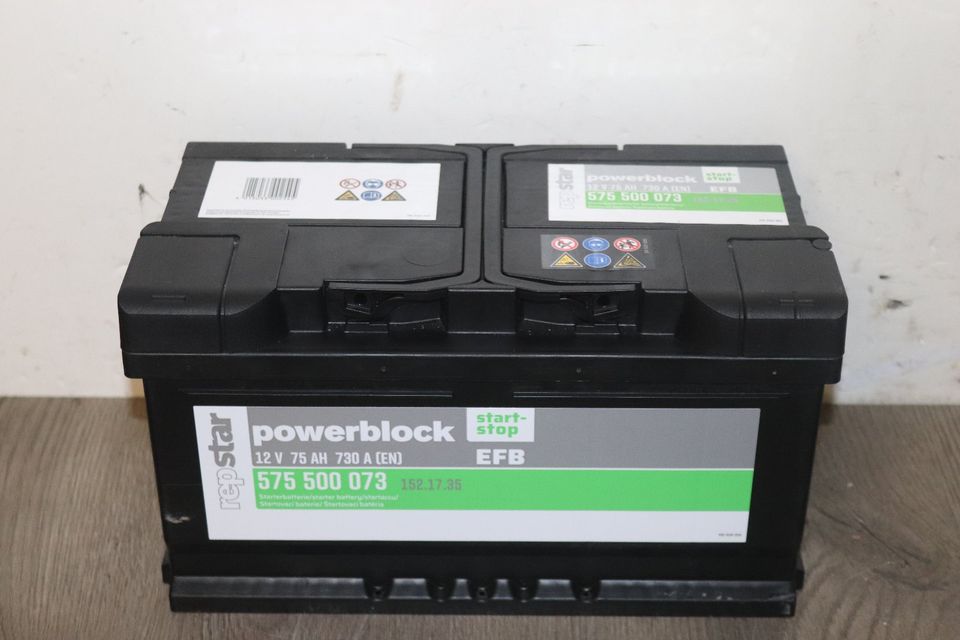 Repstar Starterbatterie Powerblock Ultra EFB 12 Volt 75 AH 730a in Eitorf