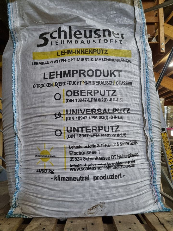 Schleusner Lehmputze Oberputz Unterputz Feinputz  Sack & BigBag in Horst (Holstein)