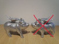 Schwein mit Flügel - Silber - Glitzer - Kunststoff - Neuwertig Hessen - Pfungstadt Vorschau