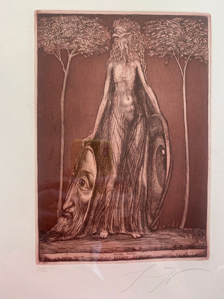 Ernst Fuchs , Flora Okuli , Radierung , signiert in Schalksmühle