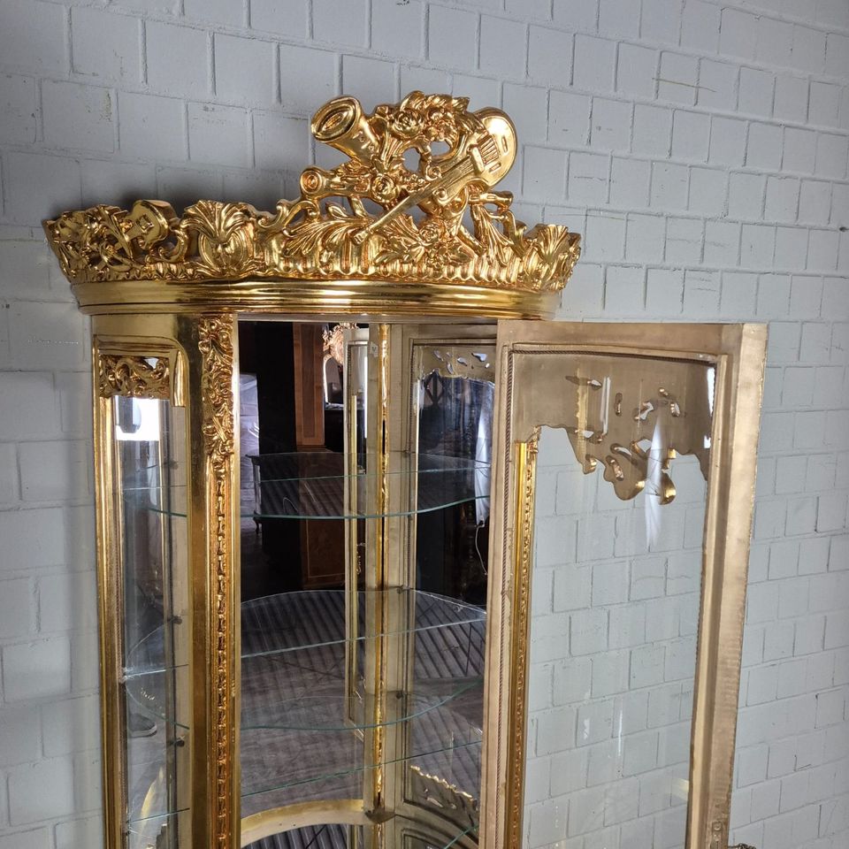 24898 Vitrine Schrank Barockstil Gold 1,25 m in Nordhorn