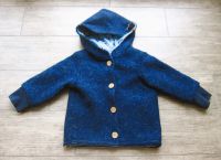 Handmade* Wollwalkjacke Gr. 80 *WoW* Mantel mit Kapuze Blau Jerse Berlin - Köpenick Vorschau