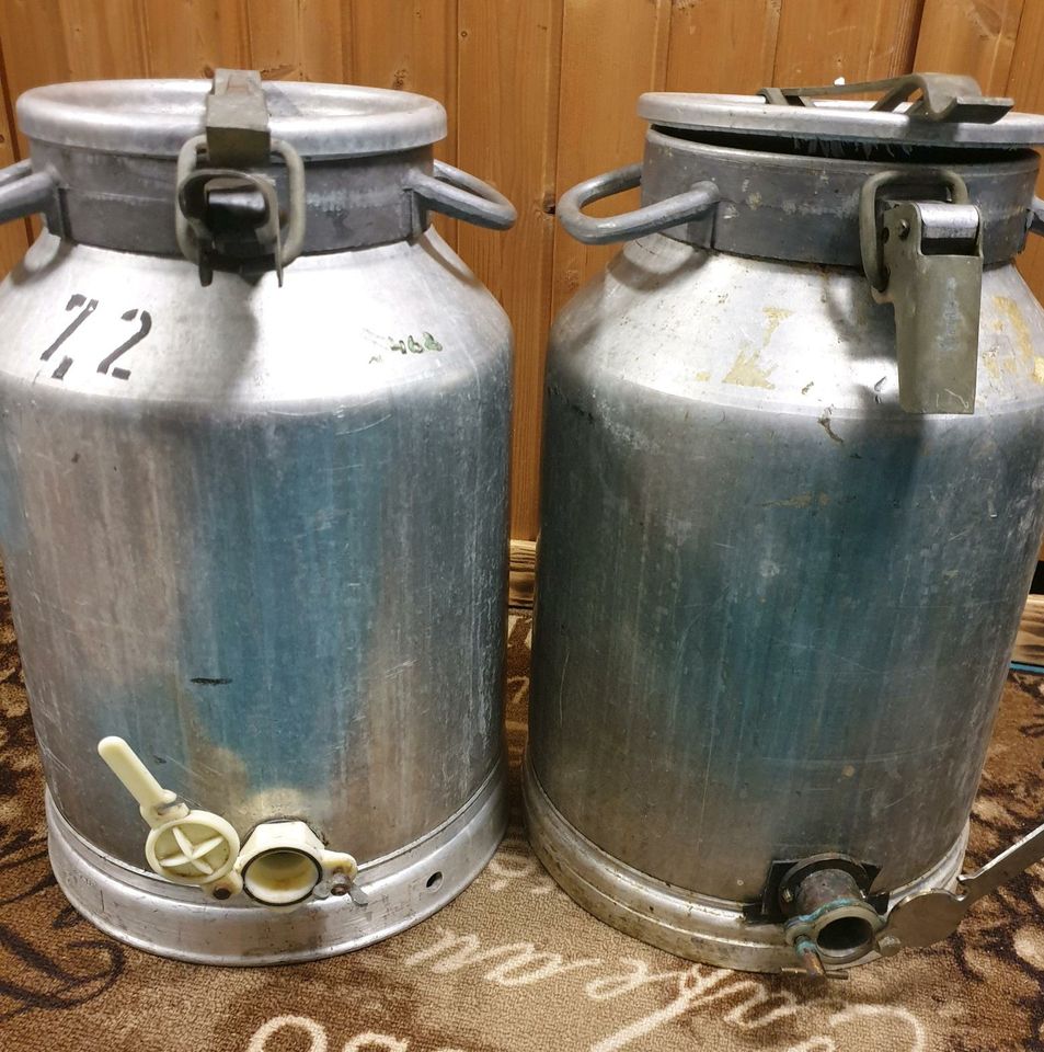 2St.Gebrauchte Aluminium Milchkanne für Hönig. 40l in Halver