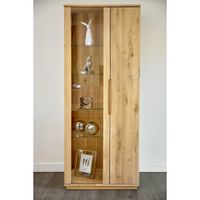 Vitrine Wildeiche Natur geölt Schrank Massivholz 205x80x42 Hessen - Karben Vorschau