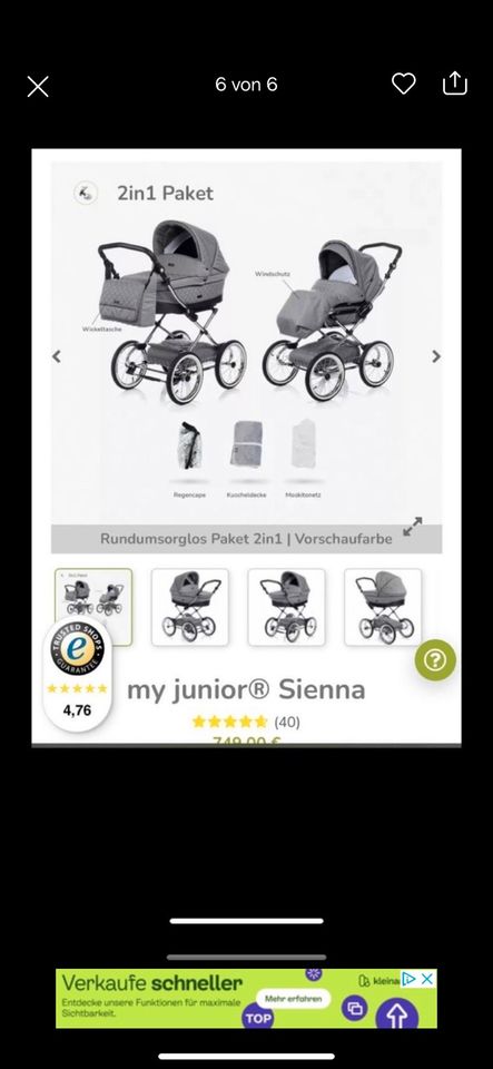 Retro Kinderwagen von my Junior Sienna in Harsewinkel - Marienfeld