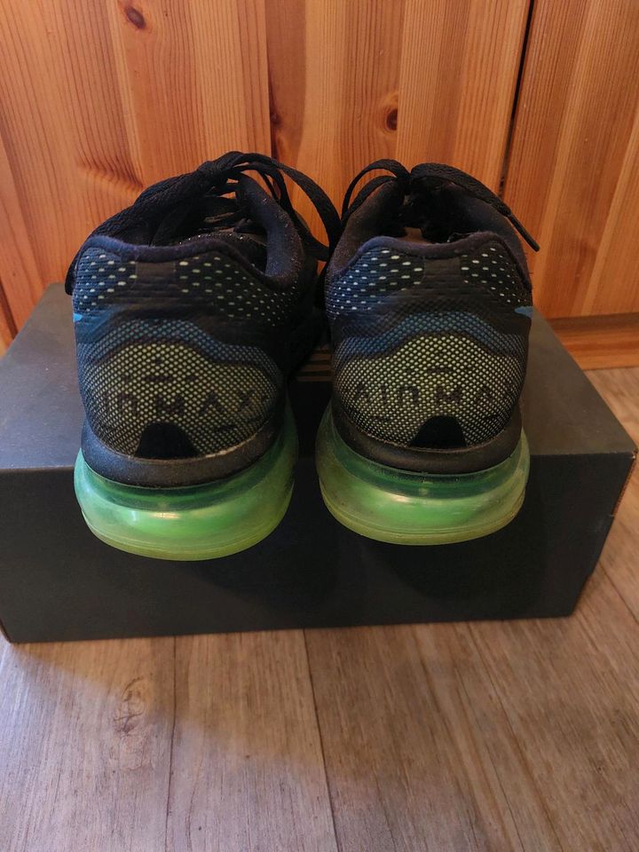 Nike Air Max 2014 Stra ensneaker Gr e 43 Schwarz Gr n Blau