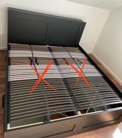 Brimnes Ikea Bett 180x200 mit Kopfteil in schwarz - Top Bett Baden-Württemberg - Gechingen Vorschau