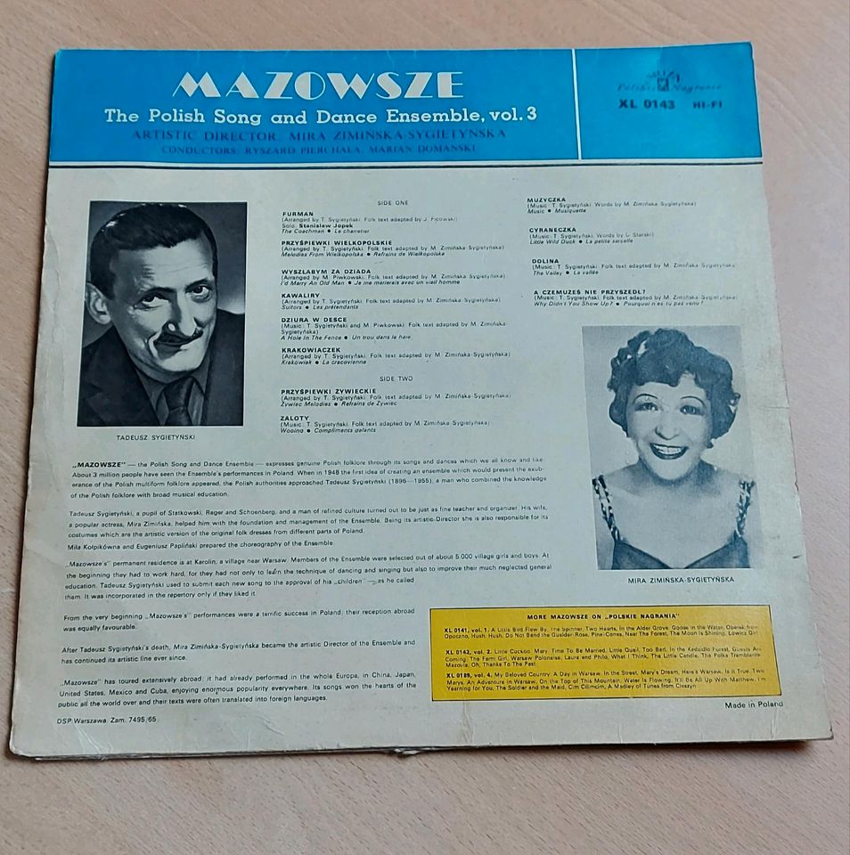 Schallplatte LP  Pol. Musik Mazowsze in Bechhofen