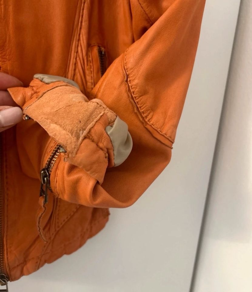 Damen Lederjacke OAKWOOD / orange in Löhne