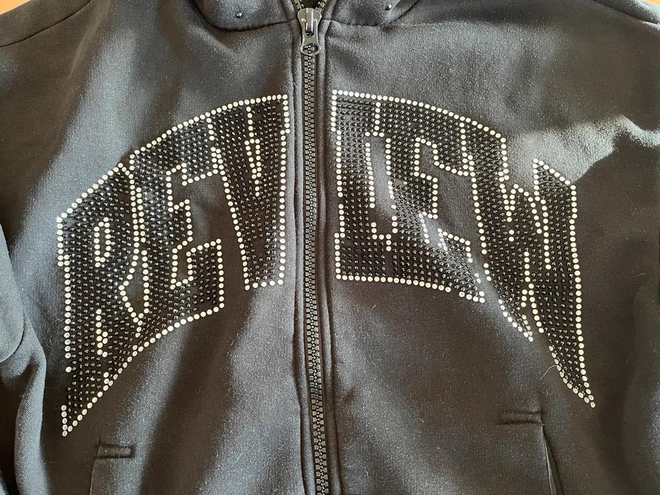 Review Sweatjacke mit Paillettenbesatz schwarz Größe XS in Dorsten