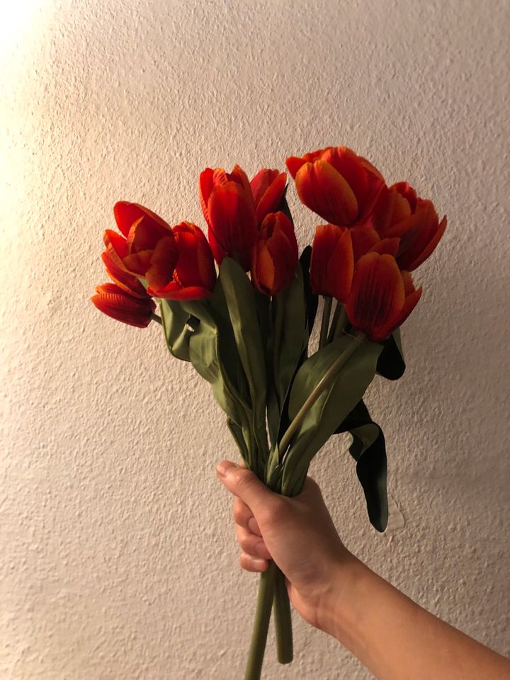 Deko Tulpen rot/ orange Blumen in Gießen