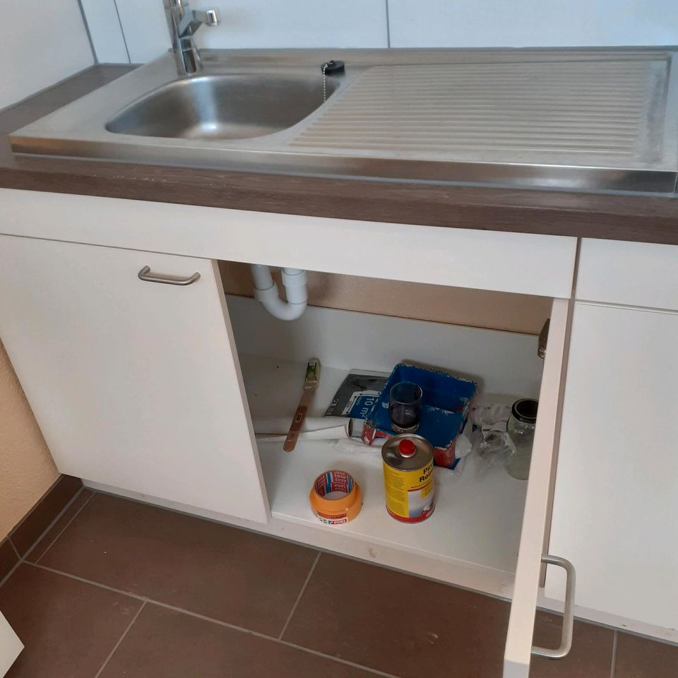 Küchenplatte Schrank mit 2 spülbecken armatur in Waldeck