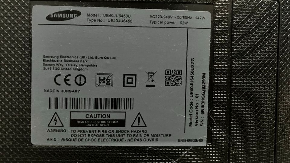 Samsung UHD TV Model UE40JU6450U in Lahr (Schwarzwald)