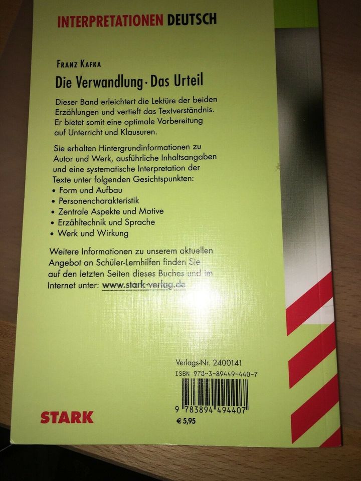 Lektüreschlüssel Franz Kafka Die Verwandlung Das Urteil in Göttingen