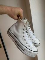 Converse Chuck Taylor Leder Lift Platform Plato Sneaker Weiß Altona - Hamburg Sternschanze Vorschau