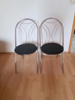 4 Neuwertige Esszimmerstühle aus Metall/Chrom mit Schwarzem Bezug Hessen - Rüsselsheim Vorschau