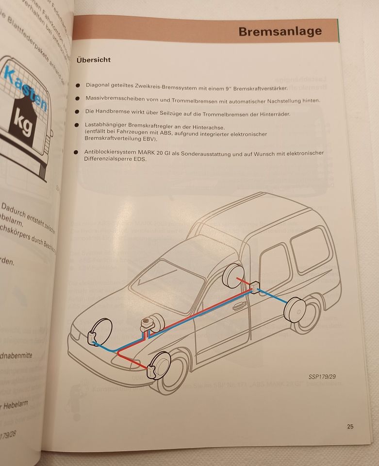 VW Caddy 1995 Selbststudienprogramm Konstruktion und Funktion in Dautphetal