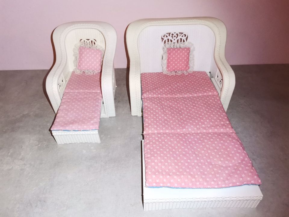 BARBIE Rattan Deluxe Set, Möbel, 80er, Puppenmöbel, Vintage in Hamersleben