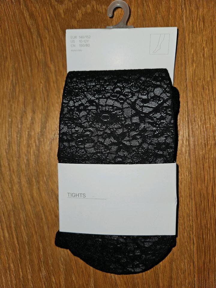 H&M Feinstrumpfhose Strumpfhose Tights schwarz Gr. 146 152 NEU in Dresden