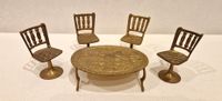 Miniatur Sitzgruppe,Tisch,4 Stühle, Messing,60er/70er,Puppenmöbel Hessen - Schenklengsfeld Vorschau
