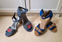 Sandalen Gr.39 Damenschuhe blau Jeansoptik Keilabsatz braunes Led Berlin - Karlshorst Vorschau