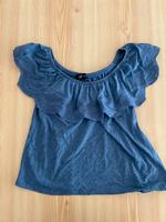 Sommertop Offshoulder Schulterfrei Blau Stickerei S 36 Reserved Baden-Württemberg - Karlsruhe Vorschau