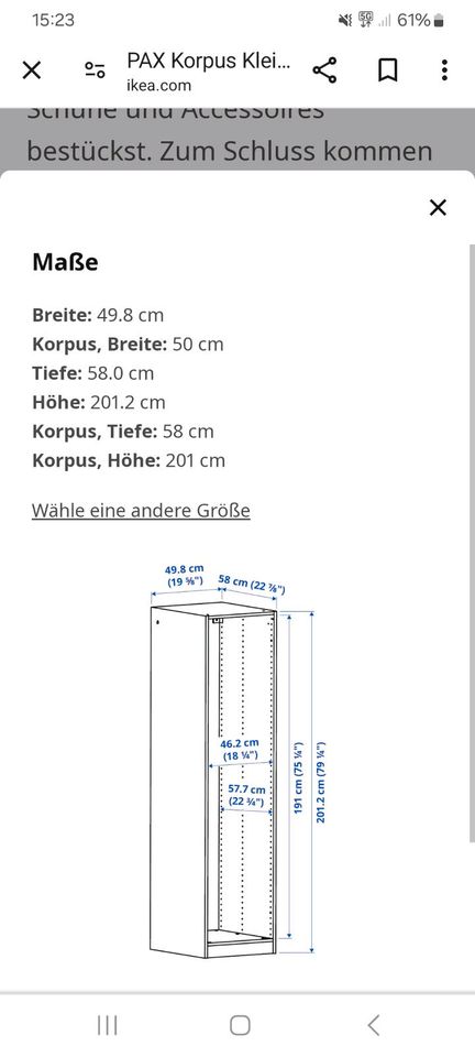 Ikea Pax Schrank inkl. Bergsbo Tür und Einlegeböden in Essen