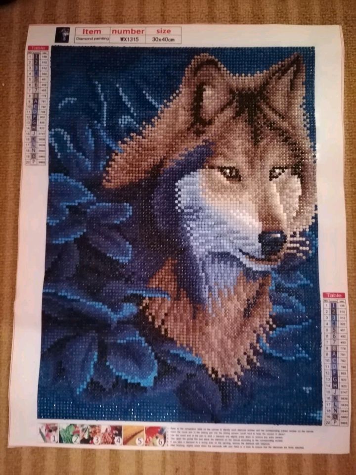 Fertiges Diamond Painting Bild Wolf in Rostock