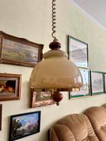 Lampe Vintage Retro mid-century DDR Gold Holz Pendelleuchte beige Berlin - Wilmersdorf Vorschau