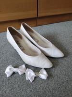 Pumps 38 weiß Brautschuhe Hochzeit Schleife Gabor Leder Bayern - Egenhofen Vorschau