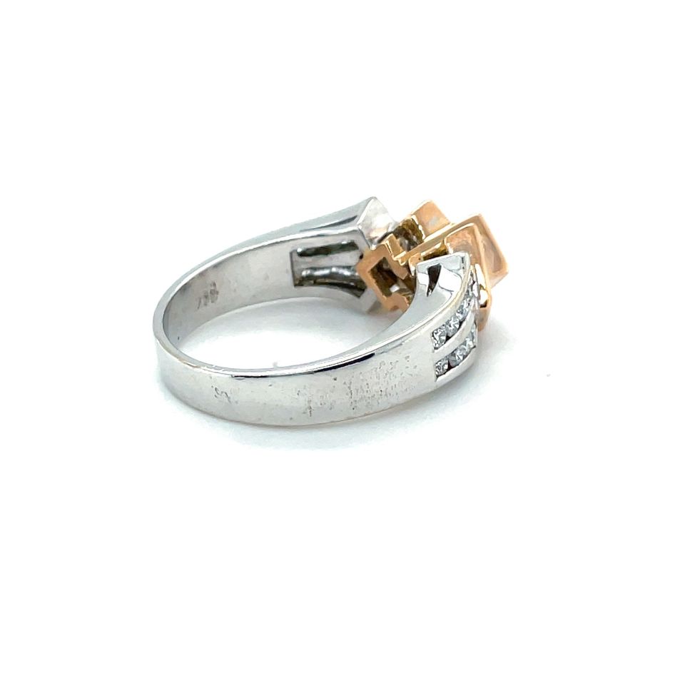 18K 750 Bicolour Gold 1,57 Ct. Diamant Moderner Unikat Ring RG 56 Weihnachten Geschenk in Igel