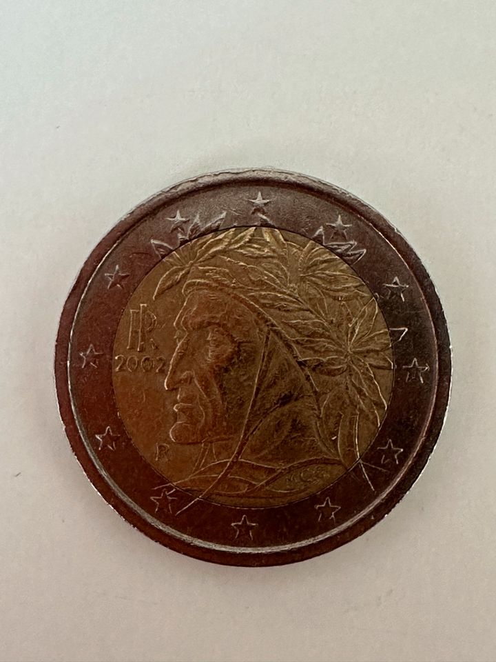 2Euro Munze Italien 2002 Dante Alighieri in Freilassing