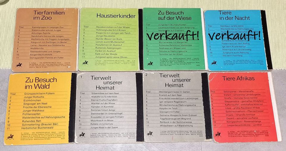 6 Tierbücher DDR Pappe,Reihe Postreiter-Verlag Halle,auch einzeln in Bautzen