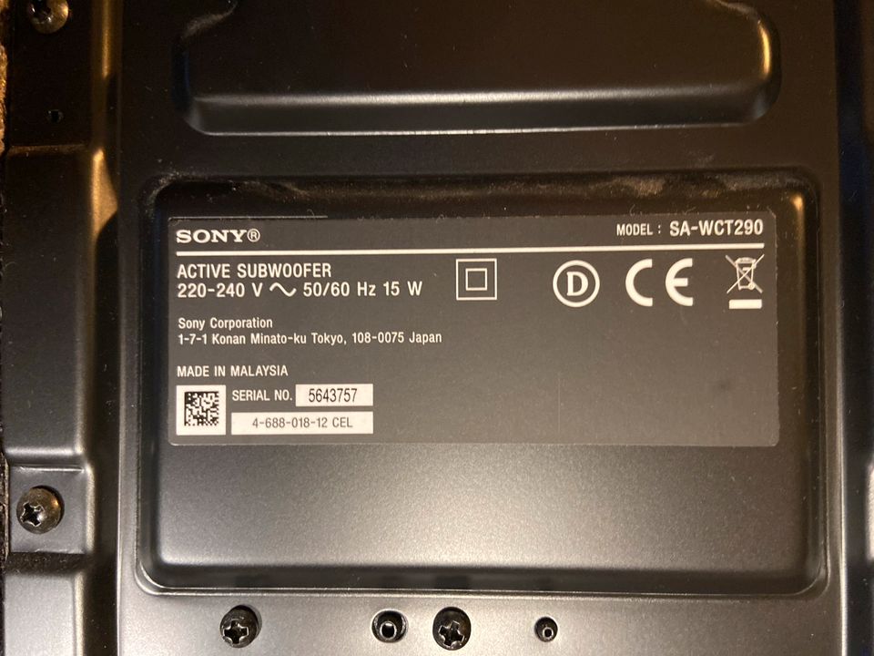 Sony Soundbar SA-CT290 inkl. Subwoofer WCT290 in Weilheim i.OB