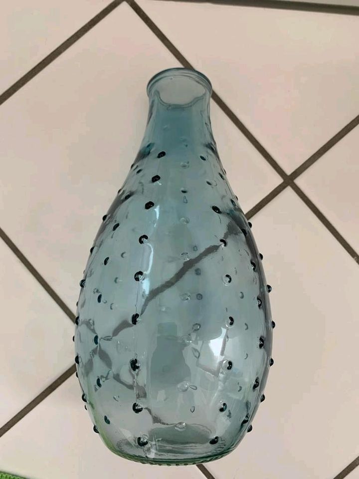 Vase blau & Teelicht groß taupe in Hövelhof
