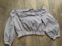 Crop gestreifte Bluse bauchfrei blau XS/34 Zara Rostock - Reutershagen Vorschau