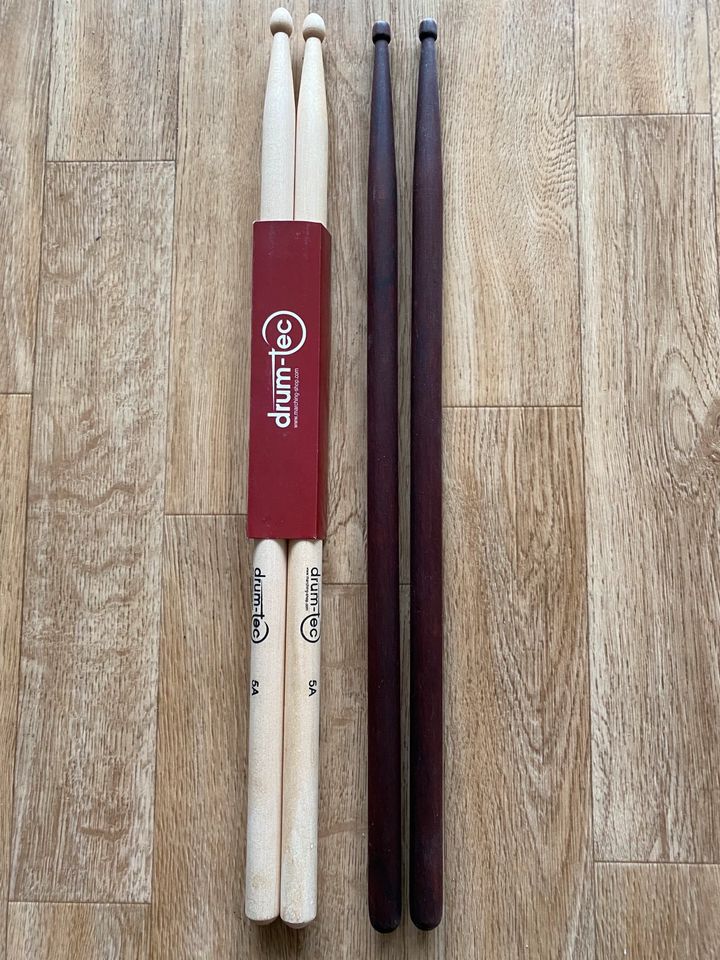 Schlagzeug Sticks 1x drum-tec 5a neu u. 1x braun in Mainz