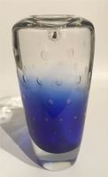 Vase aus klarem Glas mit blauer Unterseite mit Blasen Schwedisch? Dortmund - Kirchlinde Vorschau