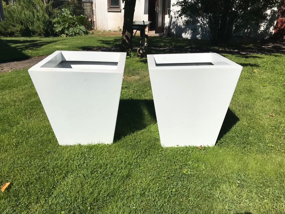 2 x Blumentopf Übertopf 48 x 48 x 52 cm weiß weiss in Babenhausen