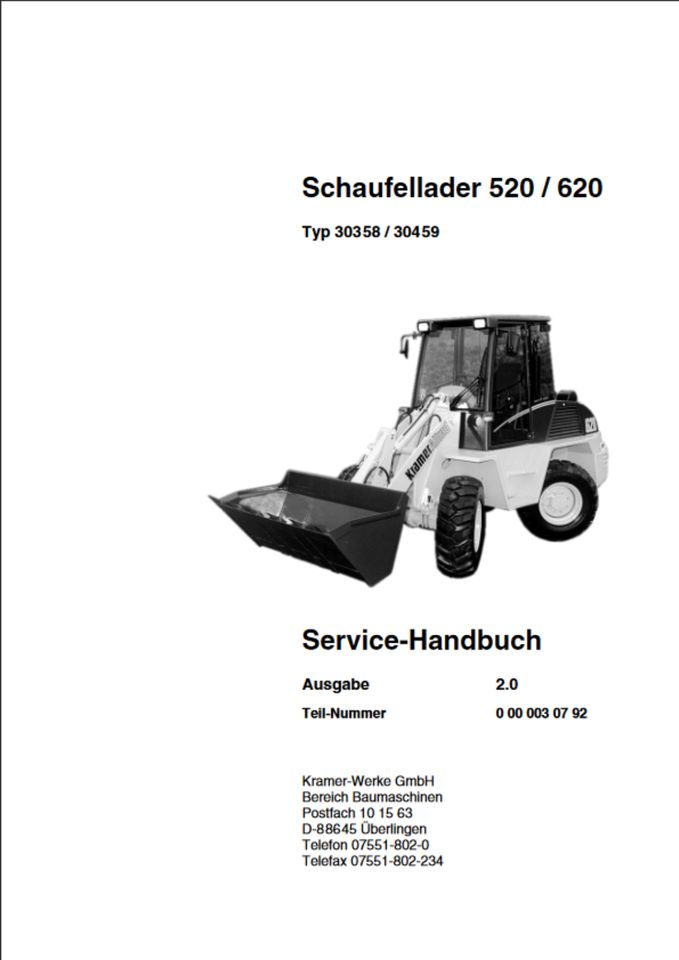 Kramer Allrad 520 620 Service Handbuch Ersatzteilliste in Bremen