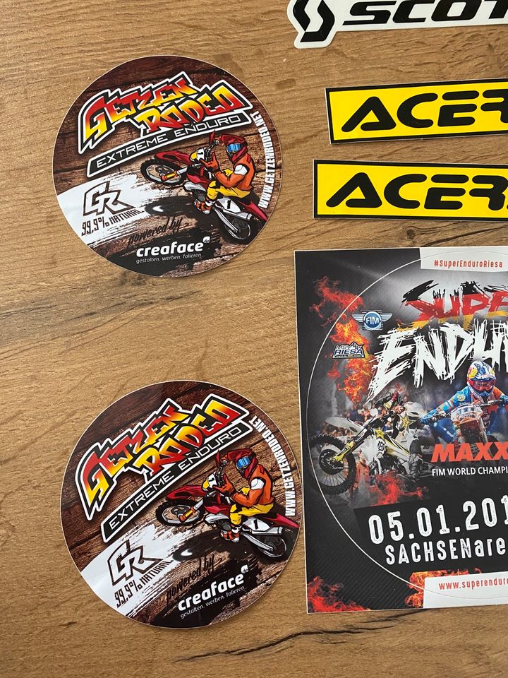 Aufkleber Enduro Acerbis Maxxis Getzenrodeo scott Alpinestar in Oederan