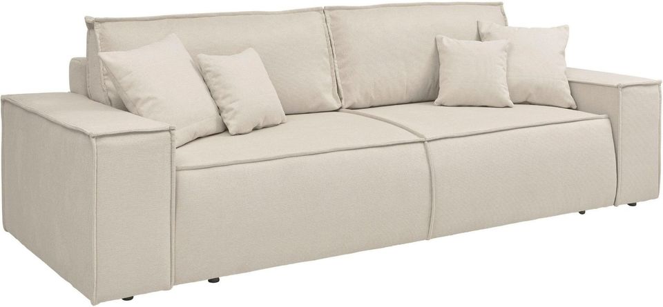 3-Sitzer Sofa Schlaffunktion Webstoff Creme UVP 1249 € - 5413 in Bad Driburg