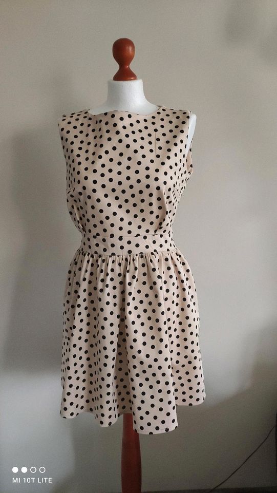 Kleid Gepunktetes Damenkleid Sommer Ausgehen Retro Ärmellos Gr.40 in Hagen