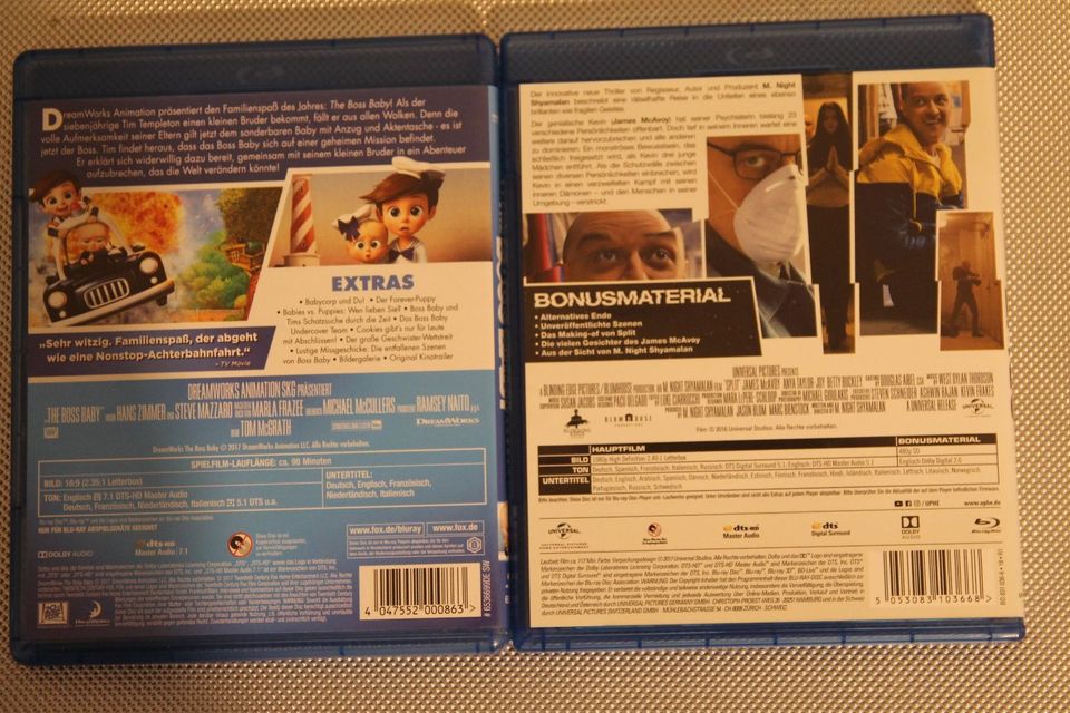 2  Blu Ray Filme  Boss Baby & SPLIT in Rosenheim