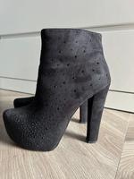 High Heels, Stiefeletten, Glitzer, Gr37, Samt Nordrhein-Westfalen - Wilnsdorf Vorschau